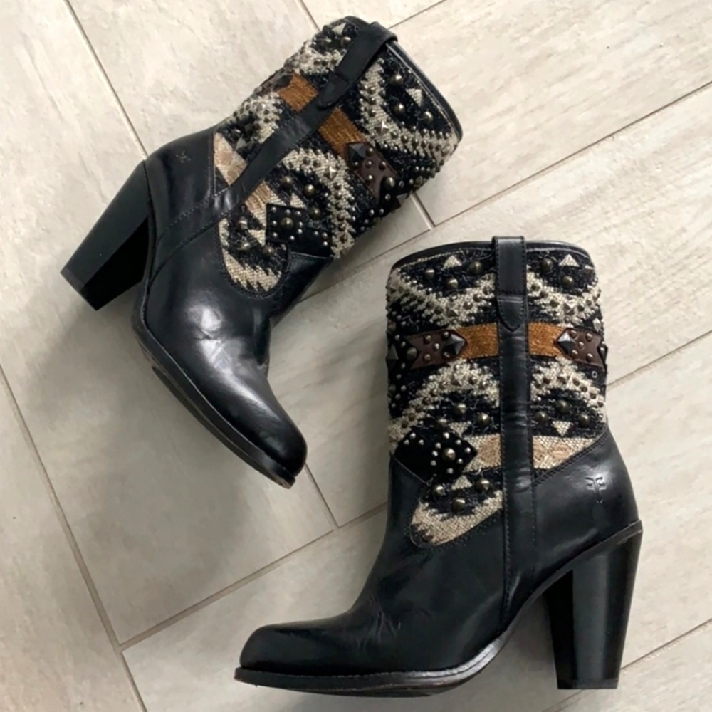 Frye Navajo Jenny Studded Heeled Boots